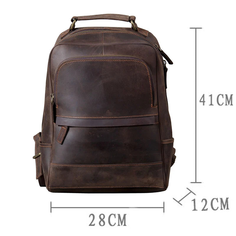 Mochila em Pele Genuína Vintage para Homem