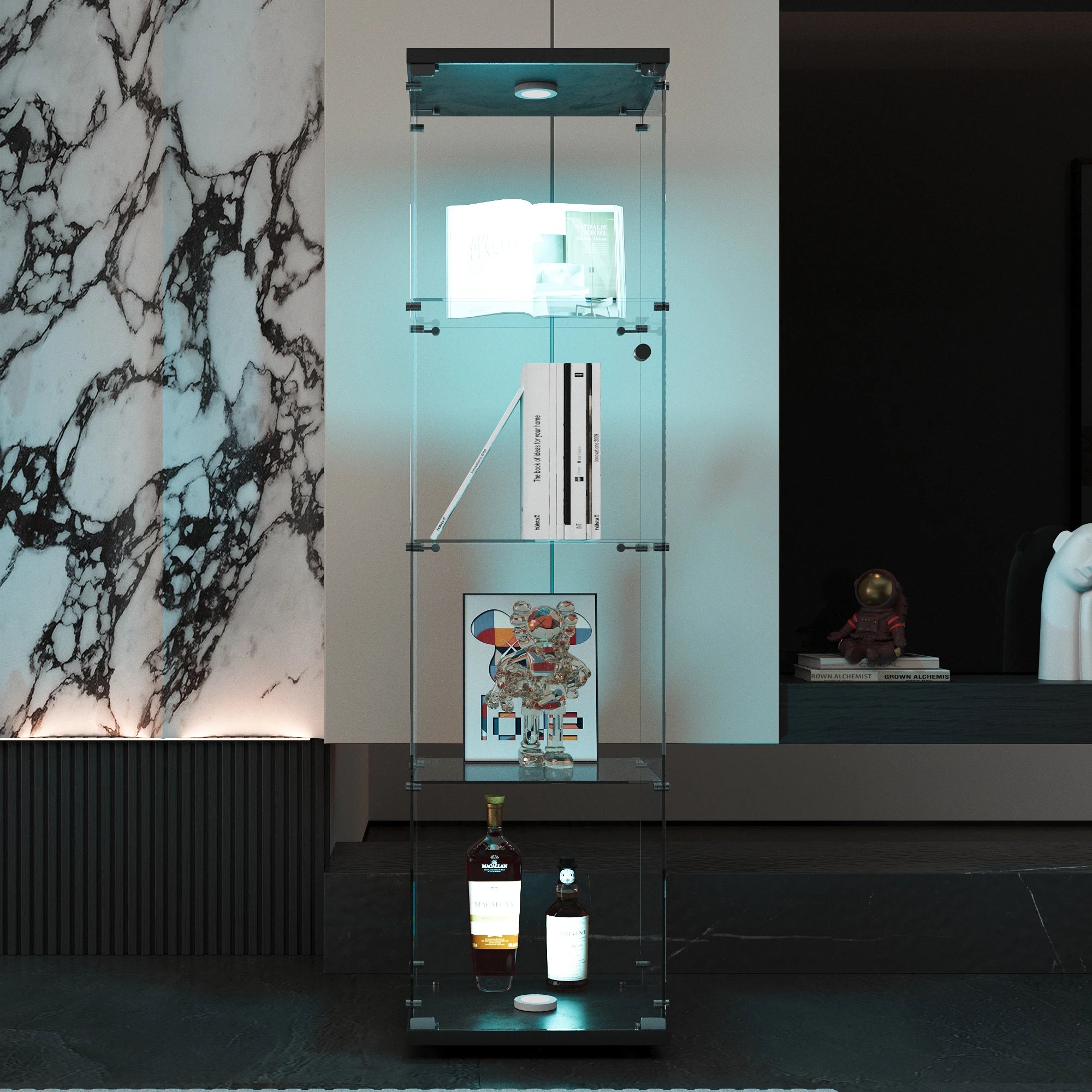Vitrine de Vidro Moderna com Iluminação LED