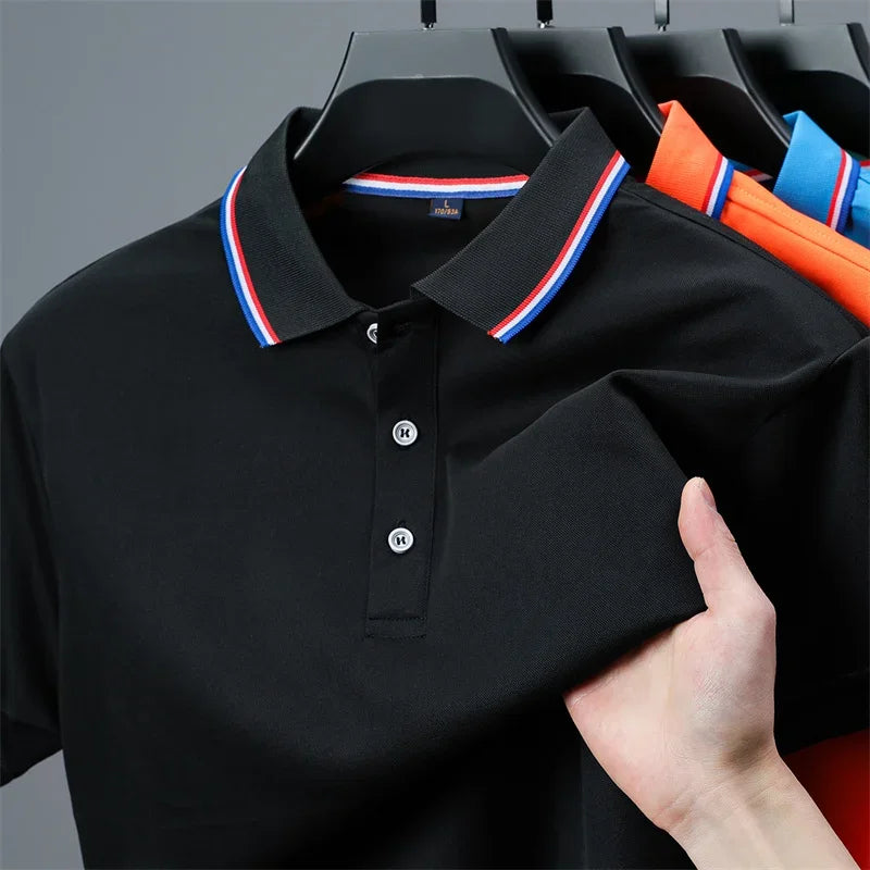 Polo Masculino Casual de Verão, T-Shirt Polo Confortável e Elegante