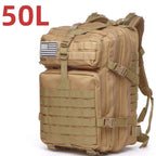 Mochila Tática 25L/50L – Nylon Impermeável para Caminhadas, Viagens e Aventura