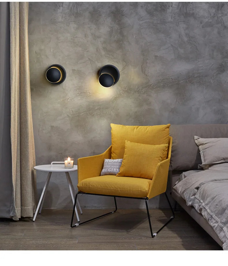 Candeeiro de Parede LED Moderno 5W com Rotação de 350° – Aplique Ajustável para Sala e Quarto