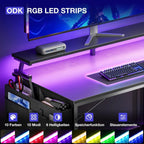 Secretária Gaming em L com LED e USB | Estação de Trabalho Moderna