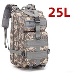 Mochila Tática 25L/50L – Nylon Impermeável para Caminhadas, Viagens e Aventura