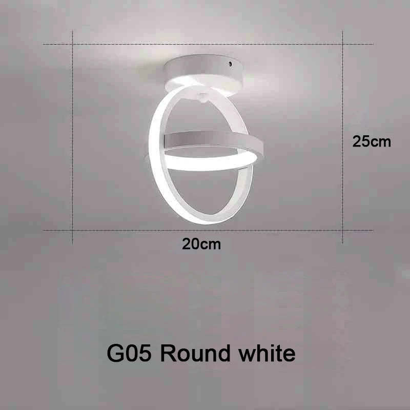 Candeeiro de Teto LED Moderno com 2 Anéis – Iluminação Interior para Corredor, Hall, Escritório, Varanda e Sala