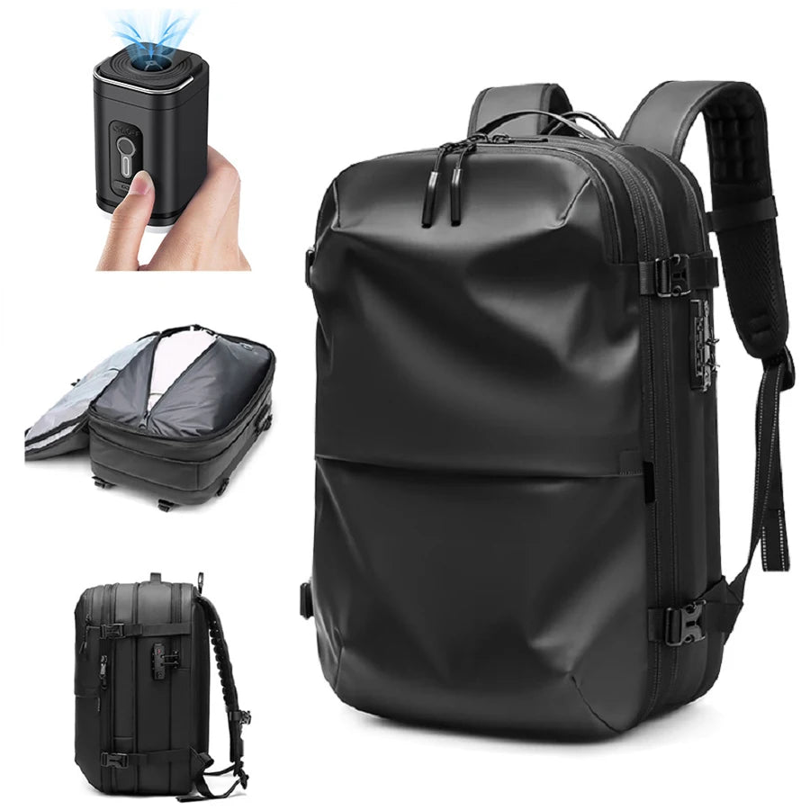 Mochila Masculina de Viagem com Compressão a Vácuo – Portátil 17’’ e Grande Capacidade