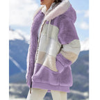 Casaco Oversized de Inverno com Capuz | Casaco Peluche Quente e Confortável