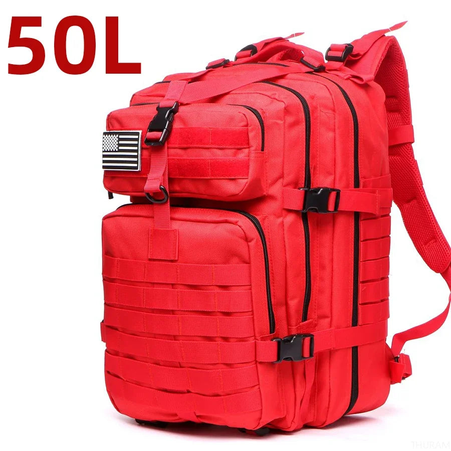 Mochila Tática 25L/50L – Nylon Impermeável para Caminhadas, Viagens e Aventura