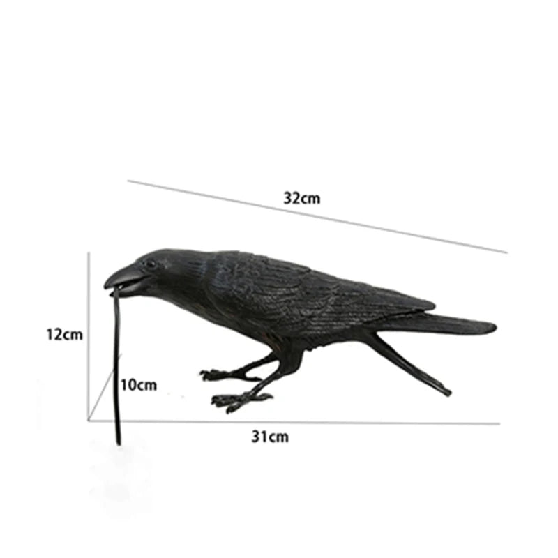 Aplique de Parede Decorativo em Resina “Lucky Bird” – Candeeiro LED Artístico com Corvo para Quarto e Sala (Lâmpada Incluída)