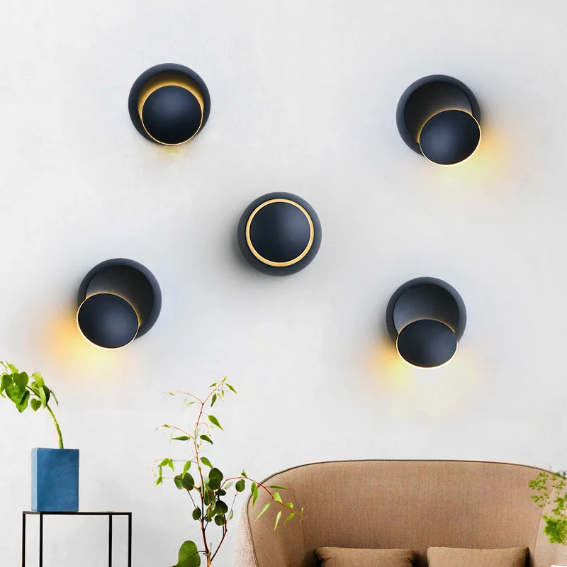 Candeeiro de Parede LED Moderno 5W com Rotação de 350° – Aplique Ajustável para Sala e Quarto
