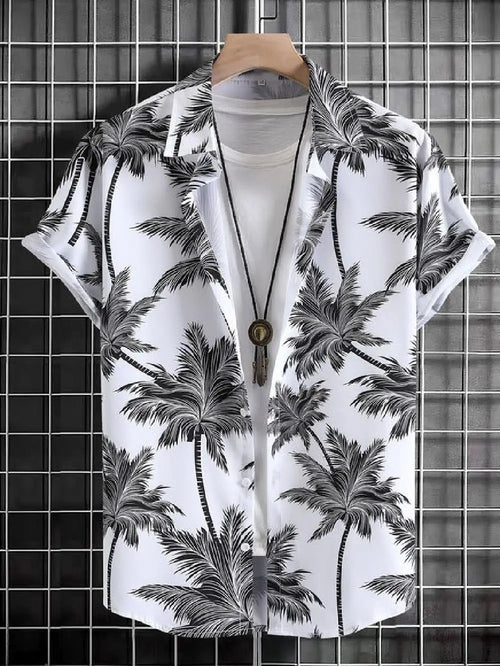 Camisa Tropical Masculina de Manga Curta | Estilo Casual de Verão