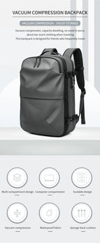 Mochila Masculina de Viagem com Compressão a Vácuo – Portátil 17’’ e Grande Capacidade
