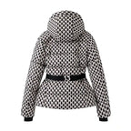 Casaco Acolchoado de Inverno para Mulher com Capuz e Cinto – Estilo Geométrico