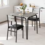 Conjunto de Mesa de Jantar para 2 – Mesa Quadrada com Cadeiras, Ideal para Cozinhas Pequenas e Apartamentos (Rustic Brown)