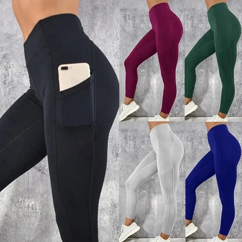Leggings Fitness de Cintura Alta para Mulher com Bolsos
