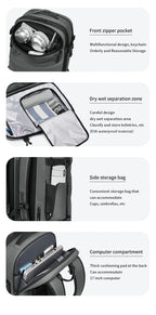 Mochila Masculina de Viagem com Compressão a Vácuo – Portátil 17’’ e Grande Capacidade