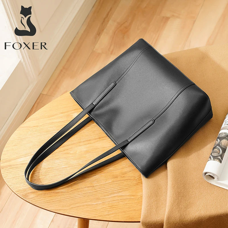 Mala Tote em Couro Natural – Elegância Minimalista para o Dia a Dia