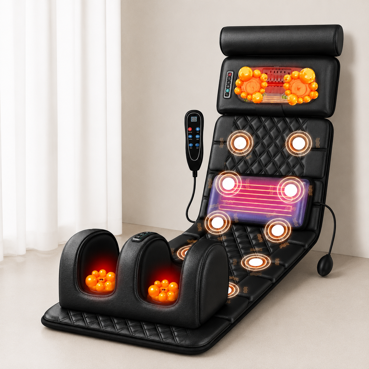 Colchão de Massagem Corporal Elétrico com Aquecimento – Relaxamento Total em Casa